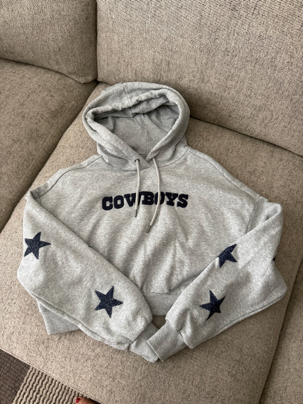 The Wild Collective Dallas Cowboys Cropped Hoodie